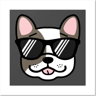 Frenchie Funny French Bulldog in Sunglasses Posters and Art